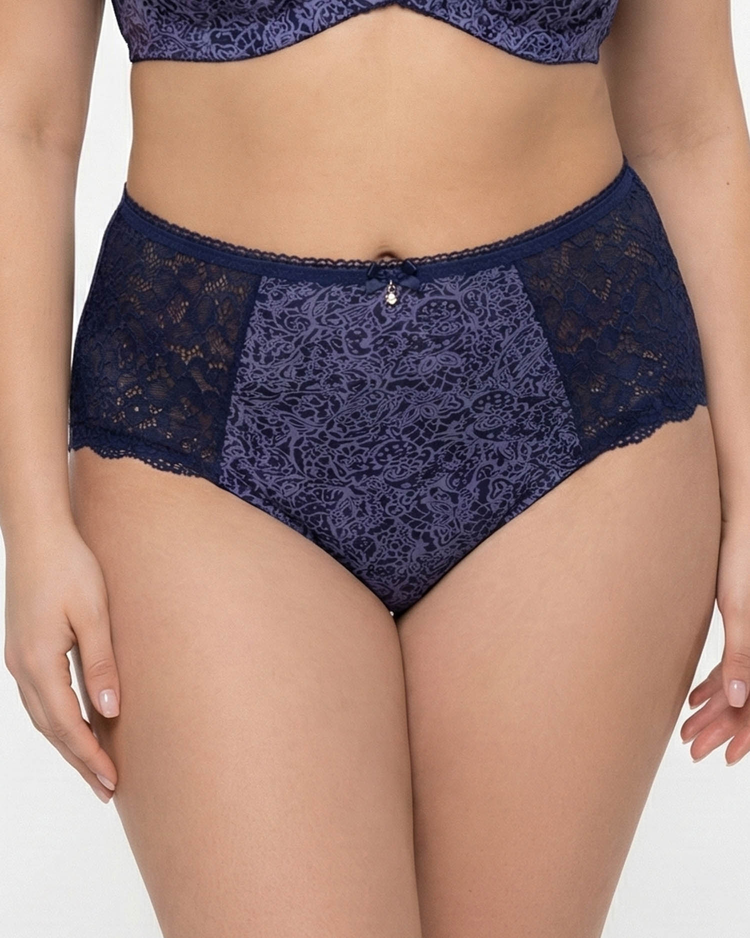 Жіночі бавовняні трусики високої посадки Lanny mode 55848 сині k3847-1 Жіночі бавовняні трусики високої посадки Lanny mode 55848 сині k3847-1